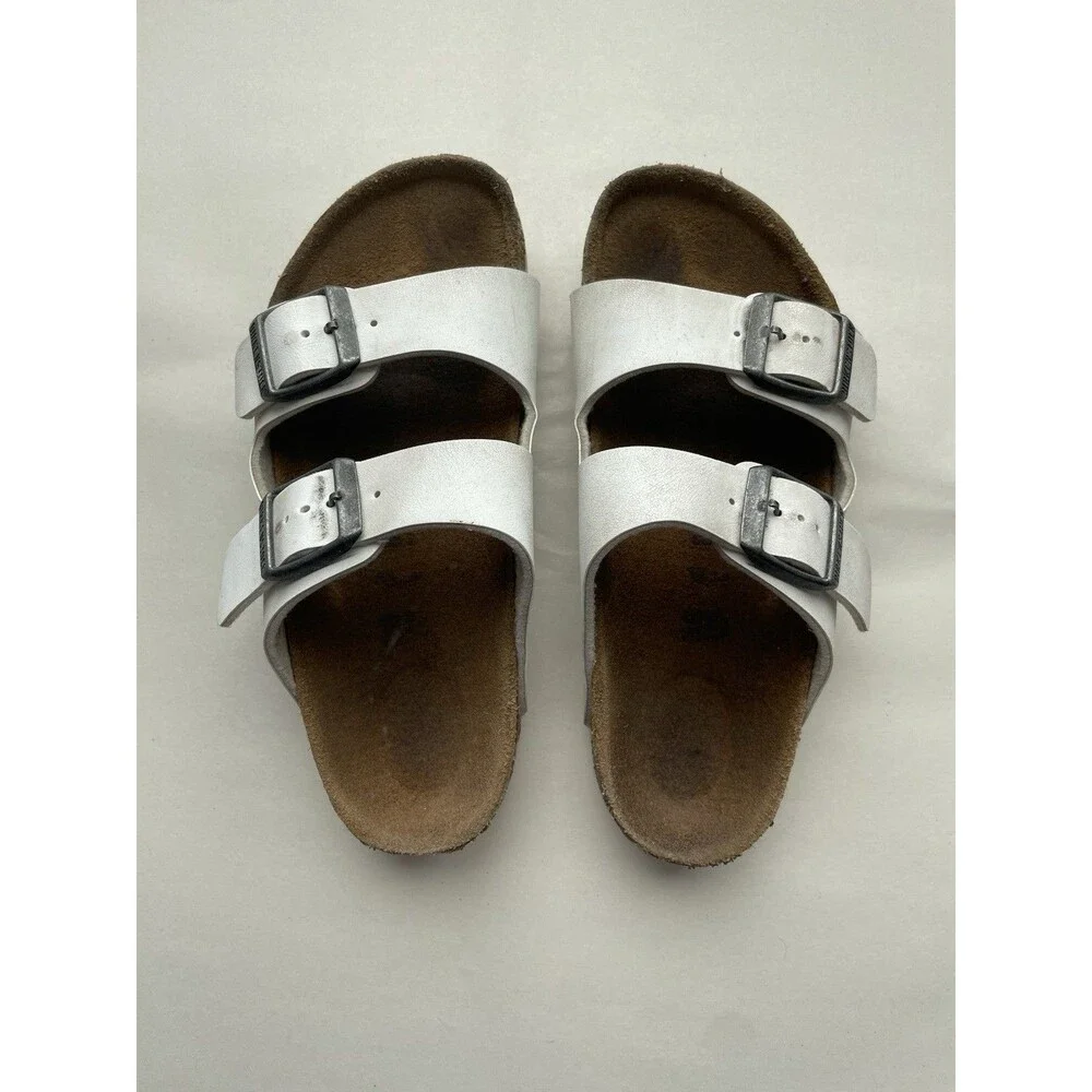 Birkenstock Arizona White Leather Slip On Casual Kids 30 Kids Size 12 Hippie